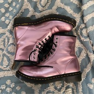 Doc Martens Pink Vegan boots size 8 women